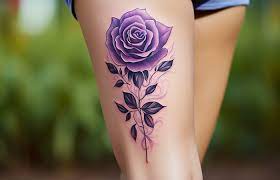 purple rose tattoo designs