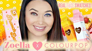 colourpop x zoella real face swatches