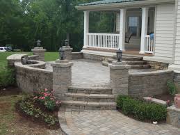 Elevated Paver Patio With Custom Wall