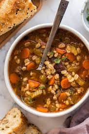 Beef Vegetable And Barley Soup Delicious Soup Recipes Crockpot  gambar png