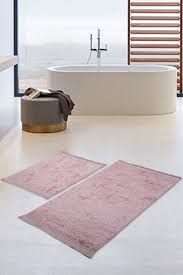 sport fringed bathroom rug mat set