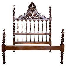 Antique Spanish Baroque Queen Bed 1890