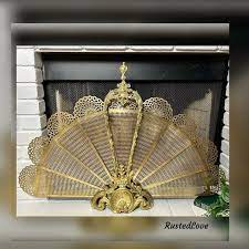 Brass Fireplace Fan Victorian Brass