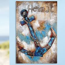 Homeland Picture Metal Wall Art In Blue
