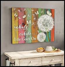 You can print the file at home, at a local print shop or using an online service. Ohcanvas Top 10 Beautiful Dandelion And Butterfly Canvas Inhale Exhale Life Goes On Wall Art Decor Oh Canvas