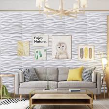 12pcs 50cm 3d Wave Wall Panels Modern