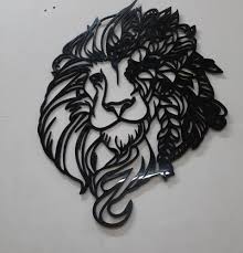 Black Canvas Lion Print Decorative Wall