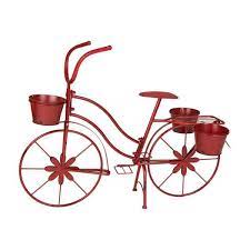 Metal Red Bicycle Planter Kd