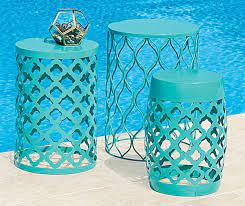 Aqua Outdoor Drum Table Collection