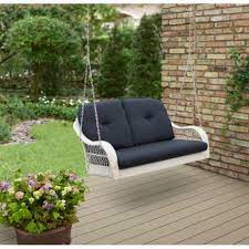 Wicker Outdoor Swing With Cushions