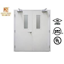Double Fire Rated Steel Door With Glass