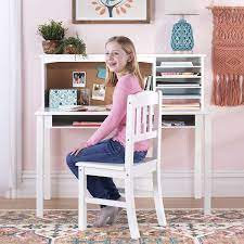 Free shipping on prime eligible orders. Amazon Com Guidecraft Children S Media Desk And Chair Set White Student S Study Computer Workstation With Hutch And Storage Wooden Kids Bedroom Furniture Home Kitchen