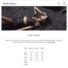 For Love And Lemons Size Chart Nwt