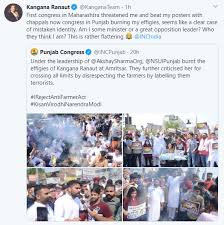Kangana picked up one of the pm's hindi tweets which reassured the farmers on msp, i said it earlier and i say it once again: Kangana Ranaut Farmers Punjab Congress Burns Kangana Ranaut Effigies In Protest Of Terrorists Remark Actress Says Rather Flattering