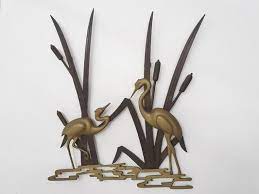 Mid Century Brass Wall Sculpture With