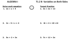 Ppt Algebra I T1 2 B Variables On