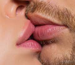 love and kiss women and men lips