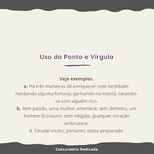 uso do ponto e vírgula português