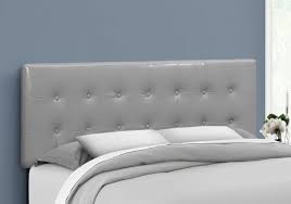 Bed Queen Size Grey Leather Look