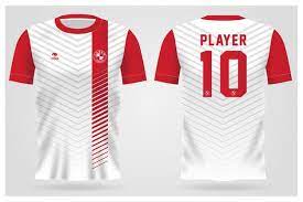 Jerzees® shirts on sale today. Sports Red White Minimalist Jersey Template For Team Uniforms And Soccer T Shirt Design In 2021 Sports Tshirt Designs Sports Jersey Design Soccer Tshirts