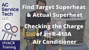 Superheat in the evaporator occurs when you have utilised all the available latent heat of evaporation, so for efficient operation there needs to be some superheating occurring in the evaporator. Finding Target Superheat To Check The Charge Of An R 410a Ac Unit Youtube