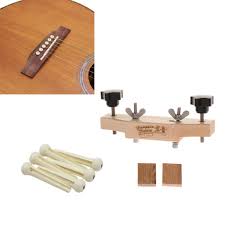 Baoblade 1 Set Solid Maple Guitar Bridge Clamp With 6pcs Pins Pegs Luthier Tools