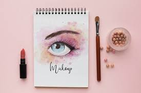 premium psd notebook with makeup for