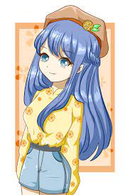 Anime Mädchen blaue Haare im Sommer Design Charakter Cartoon Illustration  2947527 Vektor Kunst bei Vecteezy