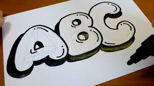 how to draw graffiti bubble letters