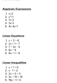 Algebra Expression Equation