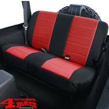 Seat Cover Neoprene Rear Black Red