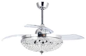 Crystal Ceiling Fan 6 Light Chandelier