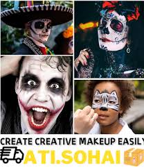 white clown makeup face body paint set