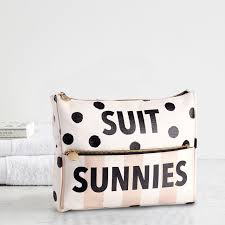 meritt suit and sunnies makeup bag