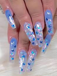 clear erfly acrylic nails