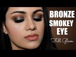 glittery bronze smokey eye makeup