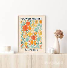 California Flower Market Print Orange