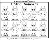 Number Ordinal Numbers Free Printable Worksheets