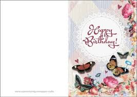 Happy Birthday Card With Butterflies And Flowers Free