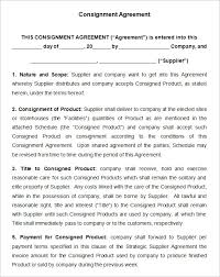 Consignment Shop Contract Sample Magdalene Project Org