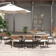 9pcs Mid Century Modern Outdoor Dining