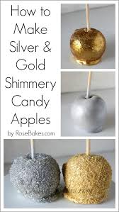 silver gold shimmery candy apples
