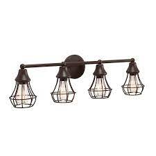 Do you have bathroom light fixtures from 1988? Kichler Bayley 4 Light Bronze Industrial Vanity Light In The Vanity Lights Department At Lowes Com
