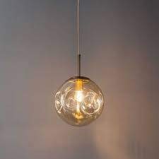 Modern Hanging Lamp With Wavy Glass