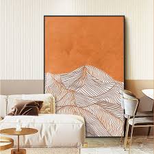 Modern Mountain Line Canvas Painting
