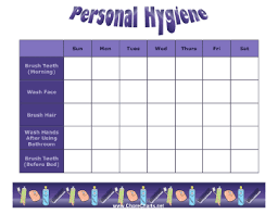 Printable Hygiene Chart