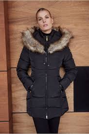 Quilted Coat Faux Fur Hood Coat
