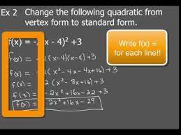 Change Vertex Form To Standard Form