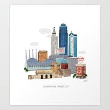 Kansas City Skyline Art Print By