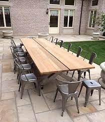 Teak And Stainless Steel Patio Table